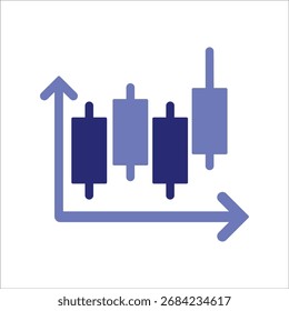 ícones de gráfico de castiçal. vetor colorido simples