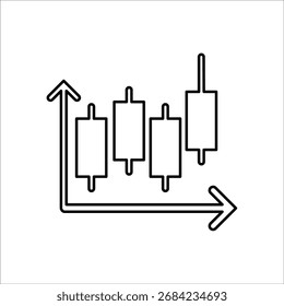 ícones de gráfico de castiçal. vetor de linha simples