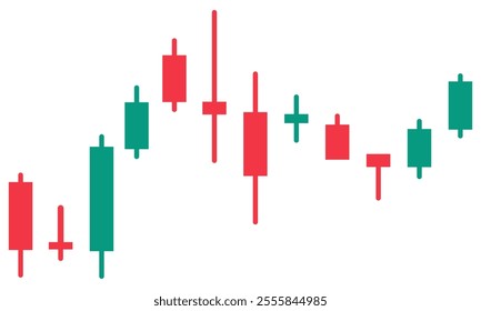 Candlestick chart illustration, used to display information in financial markets, stock markets. This chart is suitable for analyzing price patterns to help make decisions.