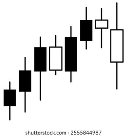 Candlestick chart illustration, used to display information in financial markets, stock markets. This chart is suitable for analyzing price patterns to help make decisions.