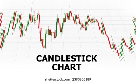 Gráfico de candelabros. Indicador en los mercados financieros. Líneas de cuadrícula, lienzo blanco texturado. El concepto de introducción del análisis técnico.