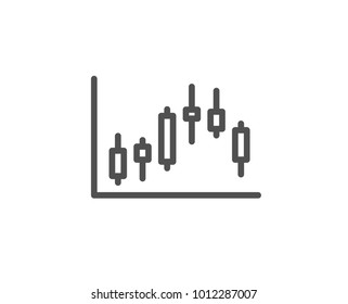Candlestick chart line icon. Financial graph sign. Stock exchange symbol. Business investment. Quality design element. Editable stroke. Vector