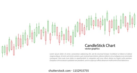 Candlestick chart for market presentation, report, advertising. Vector Illustration.