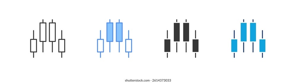 Candlestick Chart Multi Style Icon Sheet