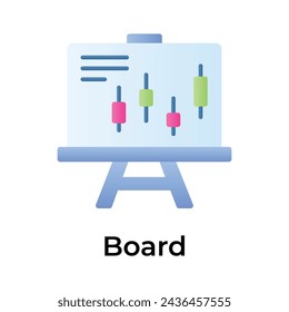 Kerzenständer-Diagramm an Bord, das das Konzeptsymbol der Geschäftspräsentation kennzeichnet