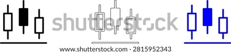 Candlestick chart patterns with different colored bars illustration isolated on transparent background, Vector