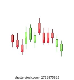 Candlestick chart representing financial market activity trends, visualizing stock prices, investment opportunities, and economic data for informed trading decisions