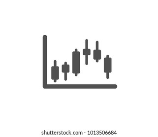 Candlestick chart simple icon. Financial graph sign. Stock exchange symbol. Business investment. Quality design elements. Classic style. Vector