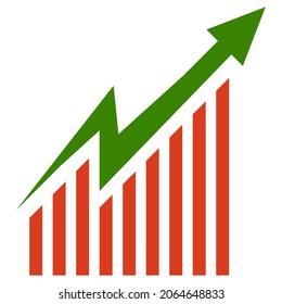 Cuadro de candeleros, gráfico de operaciones bursátiles, mercado de valores, ilustración de valores en punto alcista