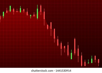 Candlestick chart, stock falls illustration.