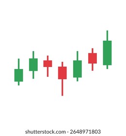 candlestick chart, stock graph, buy and sell bar chart illustration
