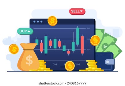 Cuadro de candeleros con estadísticas del mercado de valores, Bolsa de valores, Crecimiento económico, Inversión comercial, Tendencias del mercado de valores, Estrategia de análisis técnico, Cálculo de beneficios empresariales