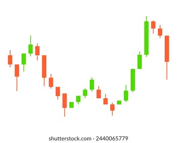 Gráfico de velas de operaciones en la bolsa de valores. Comercio de criptomonedas, acciones y bonos. Patrones de velas en el comercio de criptomonedas. Diseño para banners y carteles. Ilustración de vector