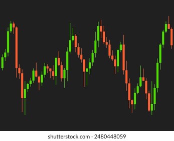 Candlestick chart of trading on the stock exchange. Trading cryptocurrency, stocks and bonds. Candlestick patterns in cryptocurrency trading. Design for banners and posters. Vector illustration