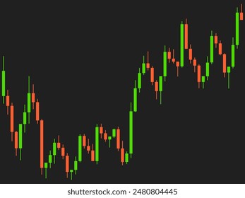 Candlestick chart of trading on the stock exchange. Trading cryptocurrency, stocks and bonds. Candlestick patterns in cryptocurrency trading. Design for banners and posters. Vector illustration