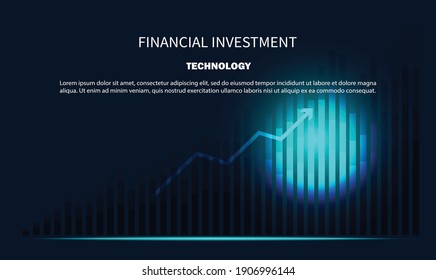 Candlestick chart, trading chart, stock market trading, bullish point, bear point technology trend chart vector design. Technology model