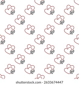 Candlestick Chart with Two Hearts vector Trading concept outline seamless pattern