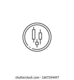 Candlestick chart vector icon symbol trading isolated on white background