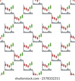 Candlestick Chart vector Professional Financial Trading concept seamless pattern