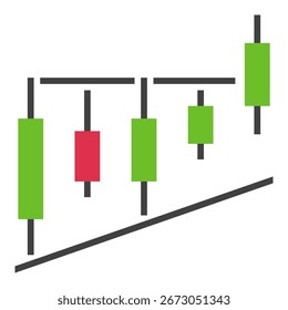 Vetor de gráfico de castiçal Conceito de negociação e investimento ícone criativo ou sinal