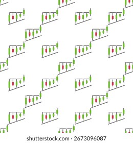 Vetor de gráfico de castiçal Conceito de negociação e investimento criativo padrão sem emenda