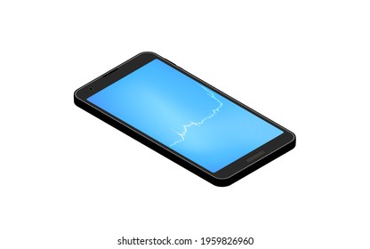 Candlestick charts, rises, isometrics used for stocks, FX and virtual currencies seen on smartphone apps
