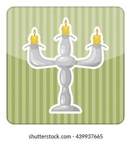 Candlestick colorful icon. Vector illustration in cartoon style