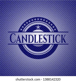 Candlestick denim background. Vector Illustration. Detailed.