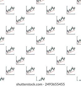 Candlestick formación Vector Criptomoneda Trading concepto de patrón de colores sin fisuras