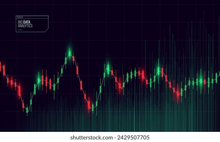 Candlestick Graph Background. Stock Exchange Bar Chart. Analyzing Price Change Cryptocurrency. Economic and Business Backdrop. Financial Market Graph. Stock Minimal Vector Illustration.