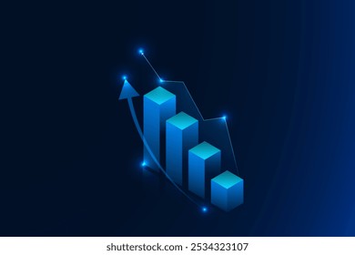 candlestick graph vector background 3d placed on phone high tech technology modern futuristic world online trading indicator concept global world map