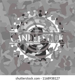 Candlestick grey camouflaged emblem