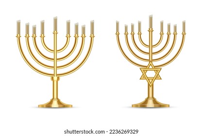 Candlestick for Hanukkah. Hanukkah jewish holiday concept. EPS10 vector