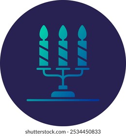 Candlestick Holder Glyph Circle Gradient Icon