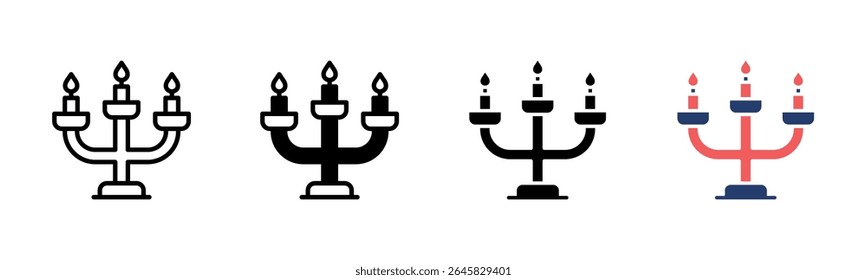 Candlestick Holder icon sheet multiple style collection