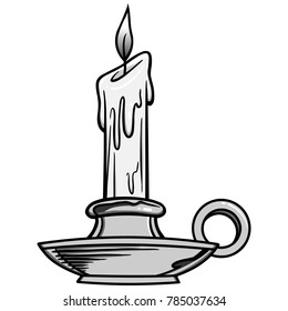 Candlestick Holder Illustration - A vector cartoon illustration of a Candlestick Holder.