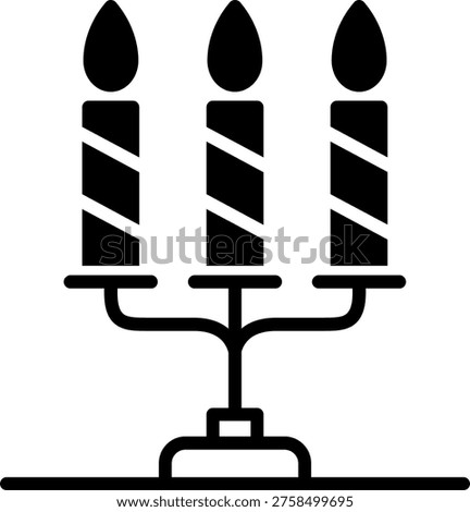 Candlestick Holder Line Fill Style Icon