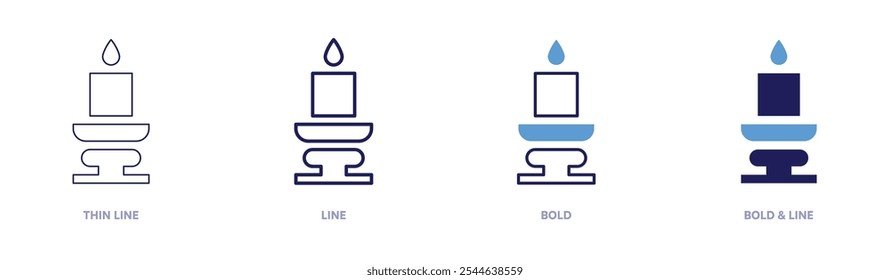 Candlestick icon in 4 different styles. Thin Line, Line, Bold, and Bold Line. Duotone style. Editable stroke.