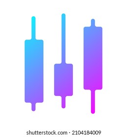 Candlestick icon. Charts pattern trading icon vector illustration isolated on white background. EPS 10