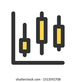 candlestick icon - filled outline