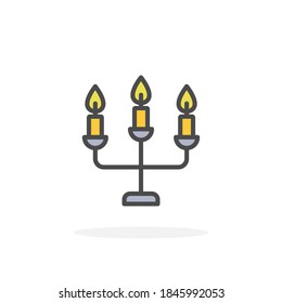 Candlestick icon in filled outline style. For your design, logo. Vector illustration.