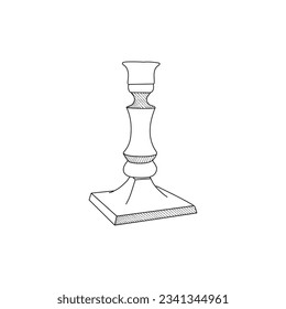 Candlestick Icon Furniture Logo Design Vector Template Illustration
