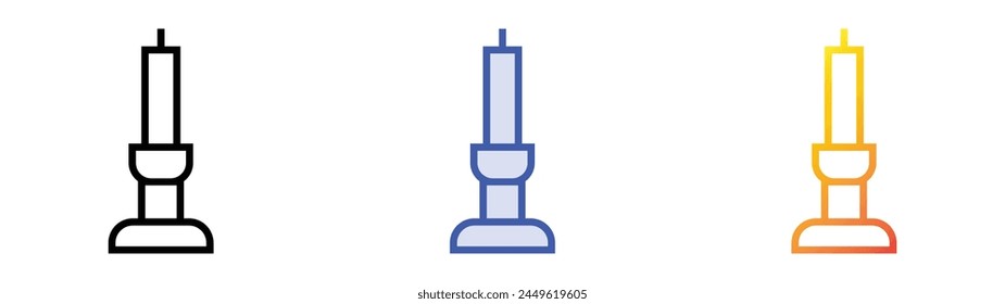candlestick icon. Linear, Blue Fill and Gradient Style Design Isolated On White Background