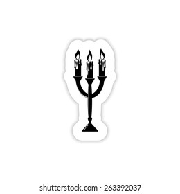 candlestick icon on a white background with shadow 