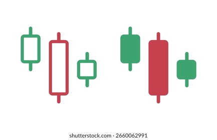 Conjunto de ícone de castiçal. Ilustração vetorial.