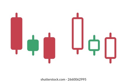 Conjunto de ícone de castiçal. Ilustração vetorial.