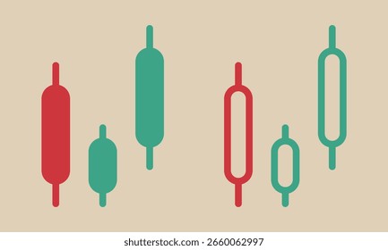 Conjunto de iconos de velas. Ilustración vectorial.
