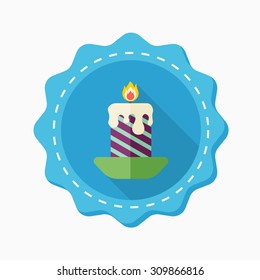 Candlestick icon, vector illustration. Flat design style with long shadow,eps10