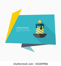Candlestick icon, vector illustration. Flat design style with long shadow,eps10