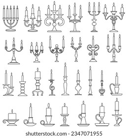 Candlestick icon vector set. Candle illustration sign collection. light symbol or logo.